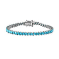 Premium Sleeping Beauty Turquoise Tennis Bracelet in Platinum Over Sterling Silver (6.50 In) 7.50 ctw - Sticky add to cart bar