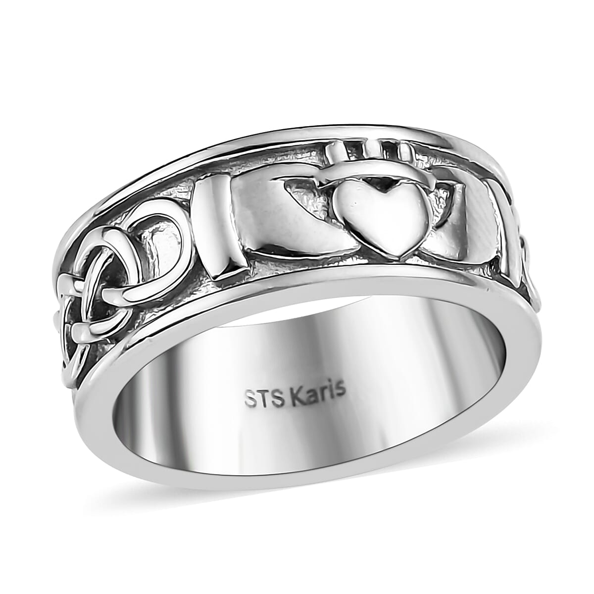 Karis Platinum Bond Claddagh Ring (Size 10.0)