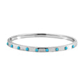 Sleeping Beauty Turquoise Bangle Bracelet in Stainless Steel (7.25 In) 0.65 ctw
