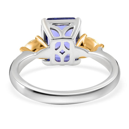 Modani 14K White and Yellow Gold Tanzanite and SI2 Natural Yellow Diamond Ring 3.60 ctw (Del. in 15-20 Days)