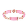 Pink Jade Station Bracelet in 14K RG Over Sterling Silver (6.50 In) 42.00 ctw - Sticky add to cart bar
