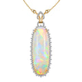 Luxoro 14K Yellow Gold Premium Ethiopian Welo Opal and G-H I2 Diamond Necklace 18 Inches 13.4 Grams 44.40 ctw - Sticky add to cart bar