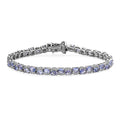 Tanzanite and White Zircon Bracelet in Platinum Over Sterling Silver (6.50 In) 7.15 ctw - Sticky add to cart bar