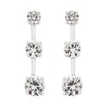 Lab Created White Sapphire Earrings in Rhodium Over Sterling Silver 5.30 ctw - Sticky add to cart bar