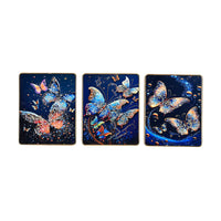 3pcs Exquisite Crystal Butterfly Painting (7.87"x9.84")