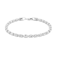 Italian Rhodium Over Sterling Silver Italian Chain Bracelet (7.50 In) (7.20 g)
