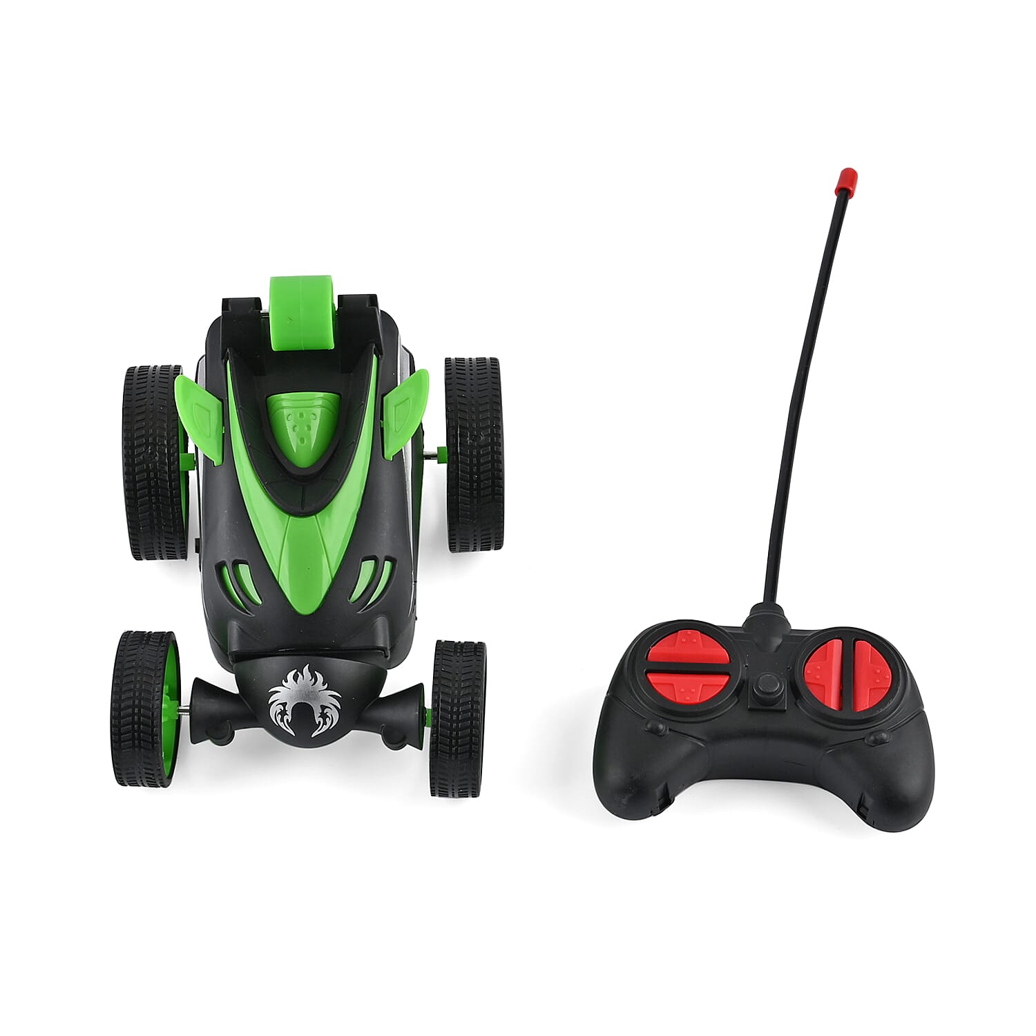 Green 4 Channels RC 360Â° Rotating Stunt Car with Lights and Remote Control (3xAAA Not Included)