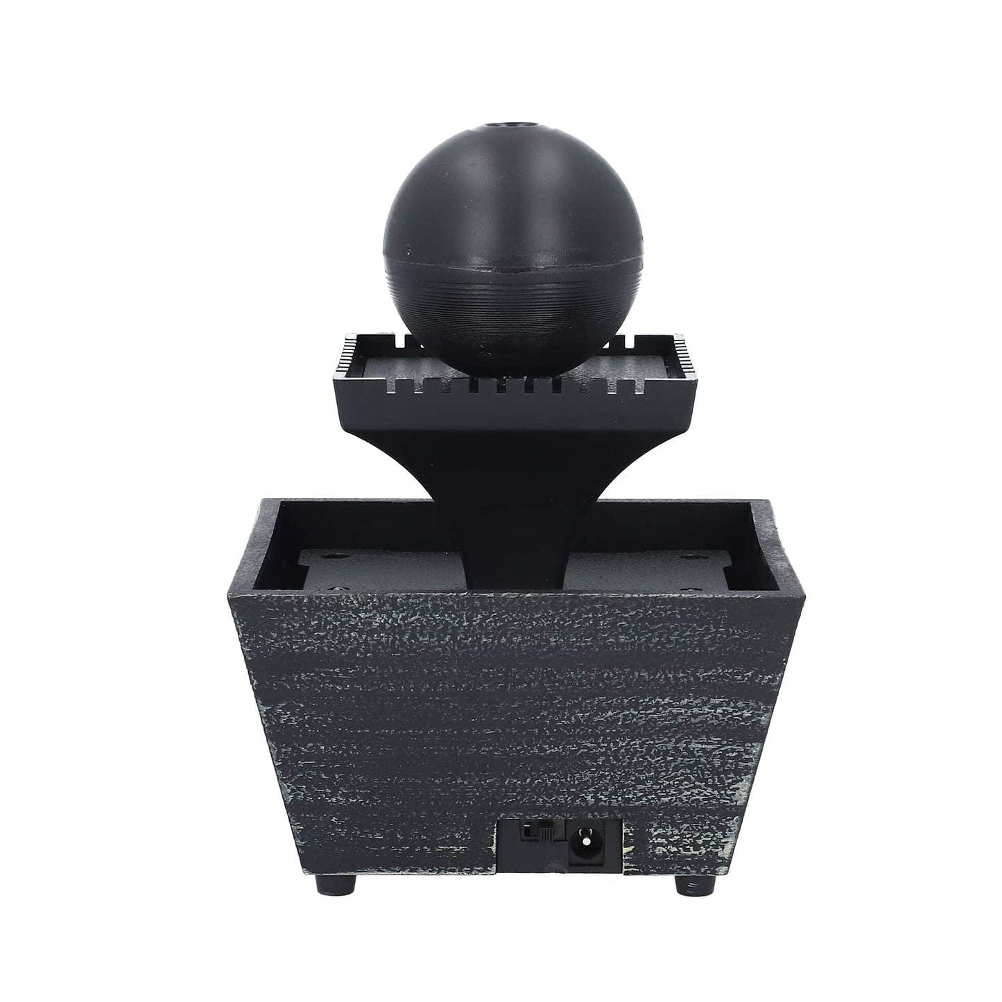 Black Mini Waterfalls Water Fountain with LED Light (4.33"x3.54"x6.69") (2xAA Battery Not Incclude)