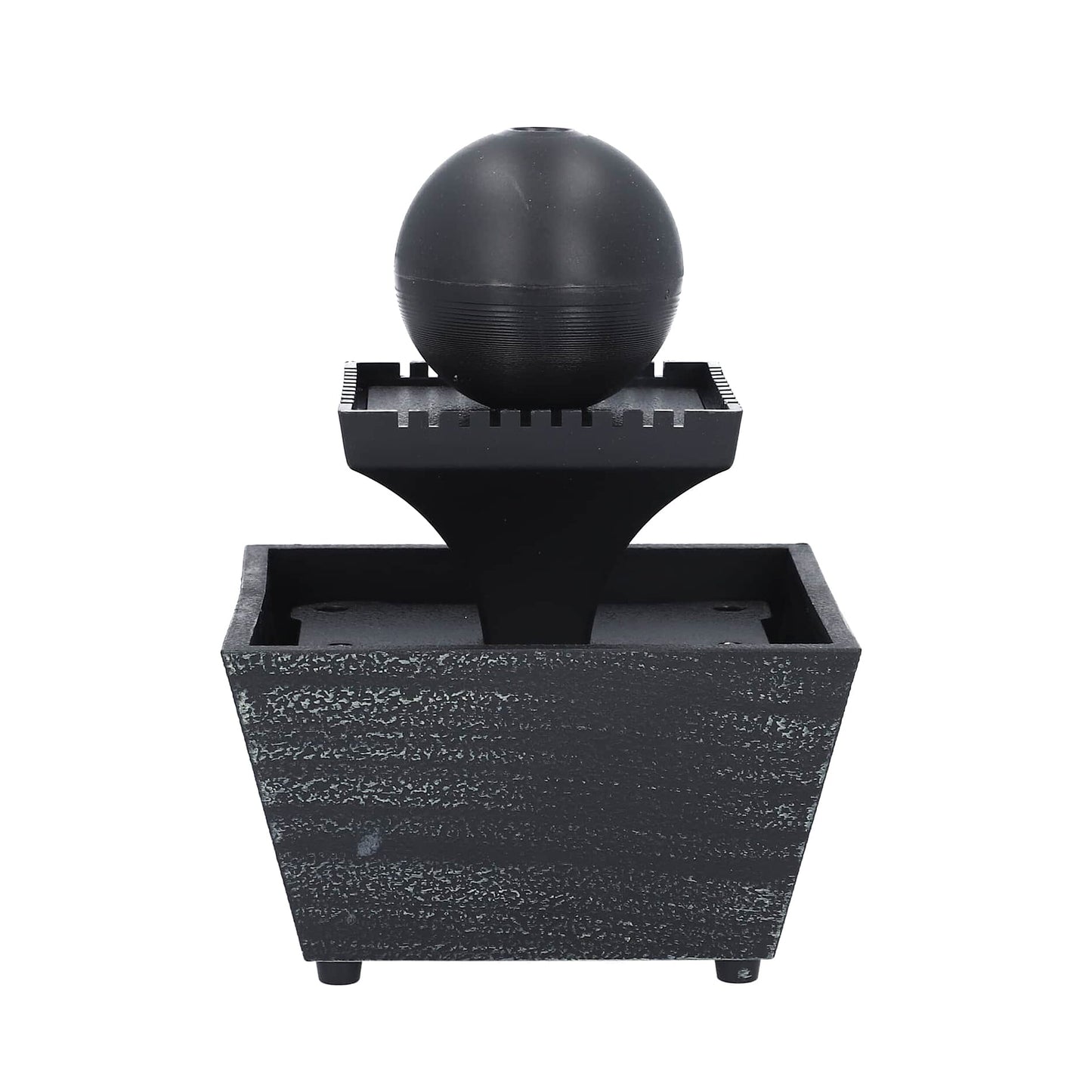 Black Mini Waterfalls Water Fountain with LED Light (4.33"x3.54"x6.69") (2xAA Battery Not Incclude)