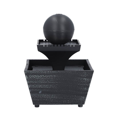 Black Mini Waterfalls Water Fountain with LED Light (4.33"x3.54"x6.69") (2xAA Battery Not Incclude)