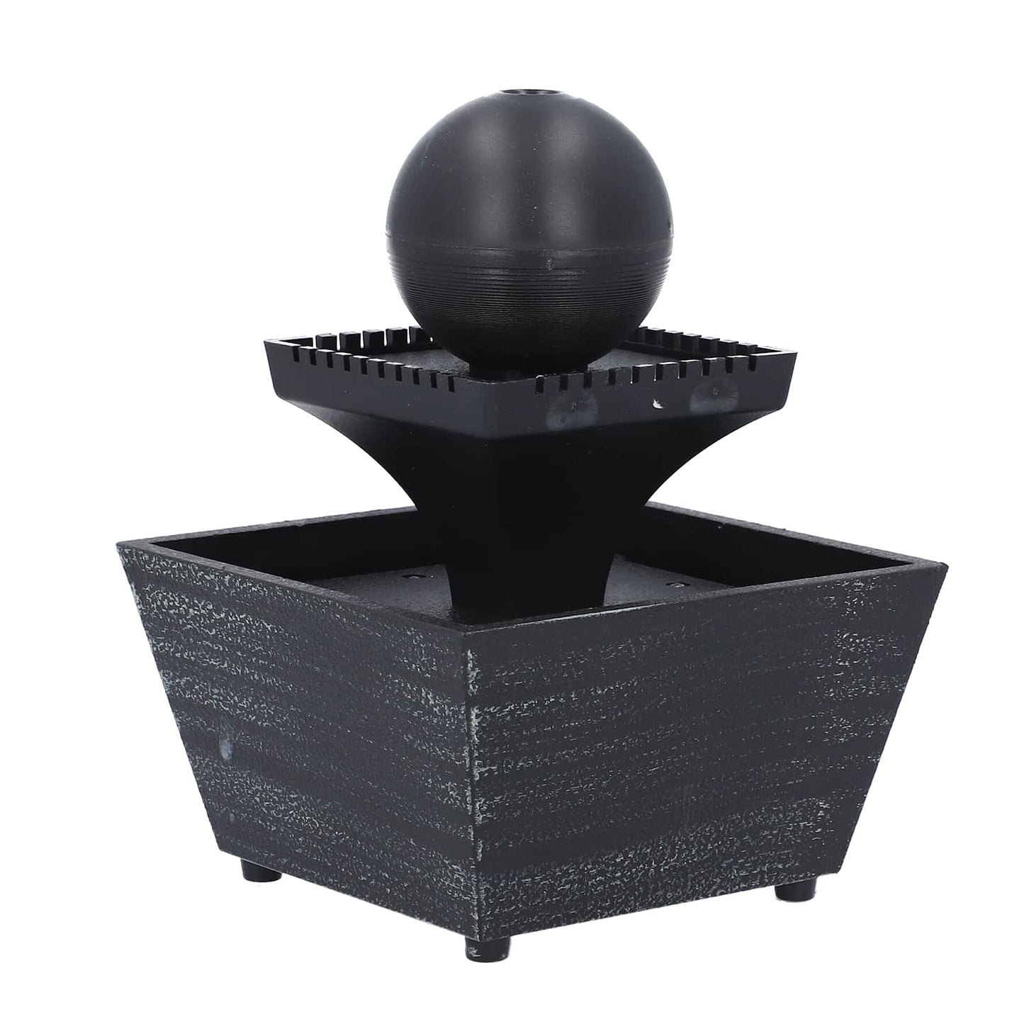 Black Mini Waterfalls Water Fountain with LED Light (4.33"x3.54"x6.69") (2xAA Battery Not Incclude)