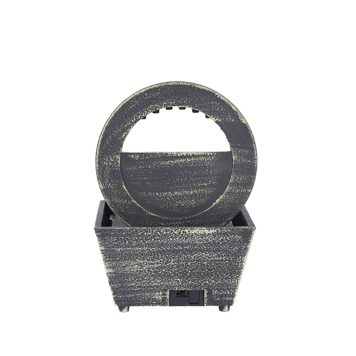 Black Mini Waterfalls Water Fountain with LED Light (4.33"x3.54"x6.69") (2xAA Battery Not Incclude)