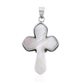 Mother of Pearl Cross Pendant in Sterling Silver - Sticky add to cart bar
