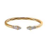 Moissanite Snake Cuff Bangle in Vermeil Yellow Gold Over Sterling Silver (6.50 In) 0.45 ctw