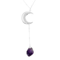 Amethyst Moon Necklace 22-24 Inches in Silvertone 37.50 ctw - Sticky add to cart bar