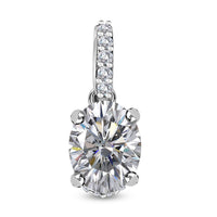 Moissanite (Ovl 8x6mm) Pendant in Platinum Over Sterling Silver 1.65 ctw