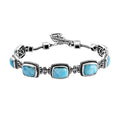 Artisan Crafted Larimar Bracelet in Sterling Silver (7.25 In) (16.45 g) 17.25 ctw - Sticky add to cart bar