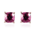 Tanzanian Rhodolite Garnet 1.40 ctw Solitaire Stud Earrings in Vermeil Rose Gold Over Sterling Silver, Rhodolite Garnet Earrings, Garnet Jewelry, Gifts For Her - Sticky add to cart bar