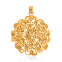 Electroform Floral Pendant in 24K Yellow Gold 6.65 Grams