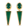 GP Art Deco Collection Green Onyx Earrings in Vermeil Yellow Gold Over Sterling Silver 9.20 ctw (Del. in 5-7 Days) - Sticky add to cart bar