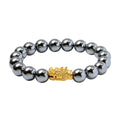 Terahertz Beaded Stretch Bracelet with Dragon Head in 14K Yellow Gold Over Sterling Silver 119.00 ctw - Sticky add to cart bar