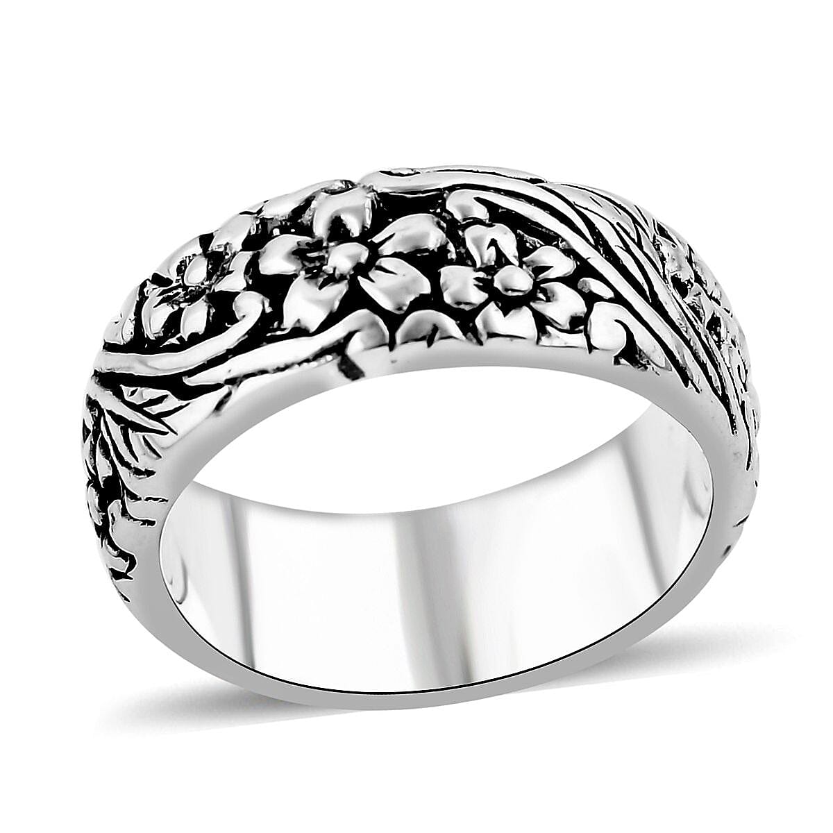 Bali Legacy Sterling Silver Frangipani Flower Ring (Size 10.0) (8.75 g)