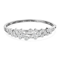 Moissanite Bangle Bracelet in Platinum Over Sterling Silver (7.50 In) 5.15 ctw