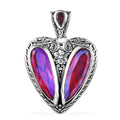 Volcanic Quartz (Triplet) and Orissa Rhodolite Garnet Heart Pendant in Sterling Silver 9.00 ctw - Sticky add to cart bar