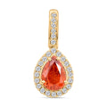 Certified and Appraised Luxoro 14K Yellow Gold AAA Nigerian Spessartite Garnet and G-H I2 Diamond Pendant without Chain 1.75 ctw - Sticky add to cart bar