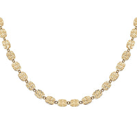 10K Yellow Gold Diamond-cut Oval Link Necklace 18 Inches 3.37 Grams