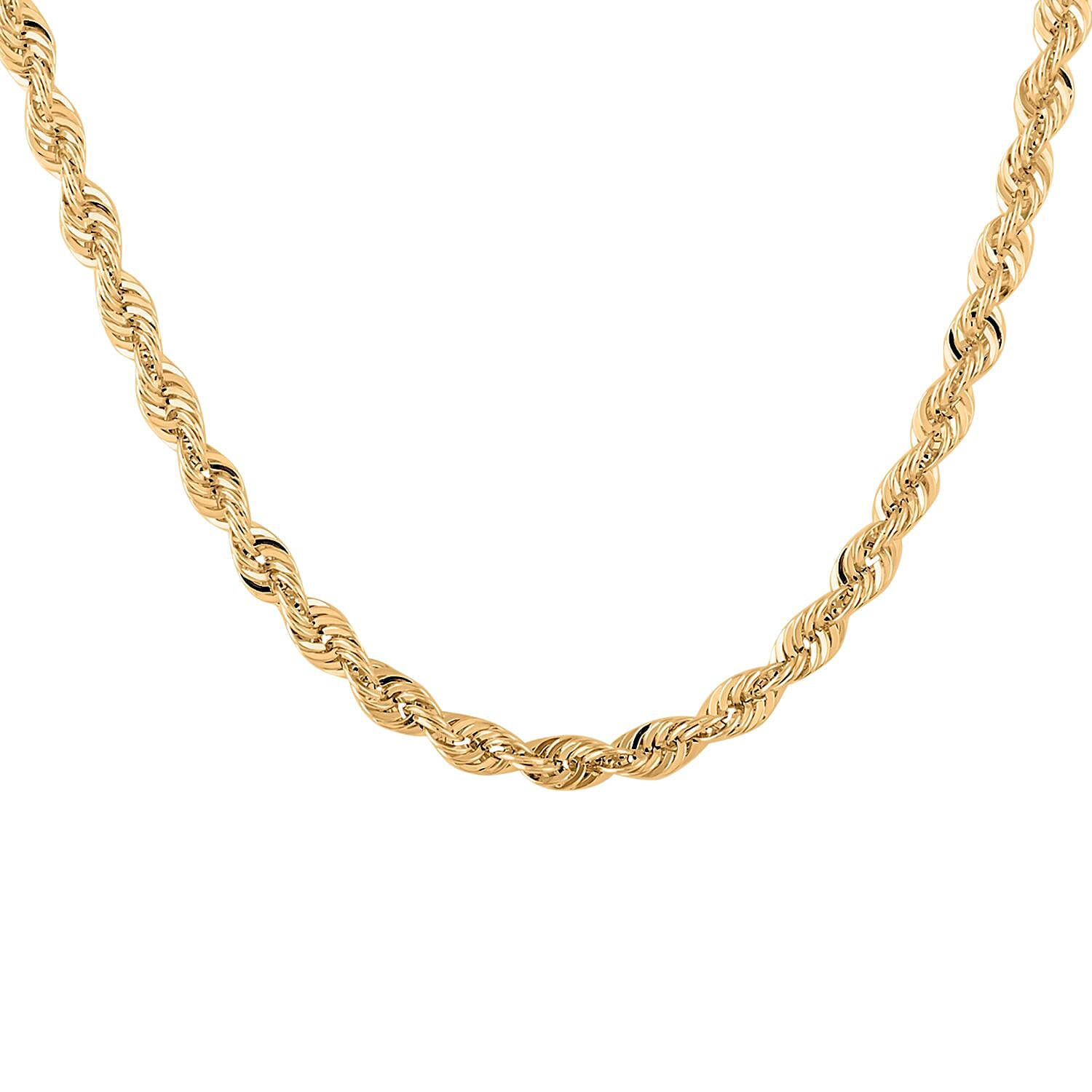 10K Yellow Gold 4mm Rope Necklace (20 Inches) (6 g)
