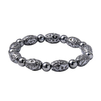 Terahertz 103.25 ctw Beaded and Carved Barrel Stretch Bracelet