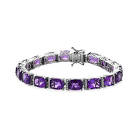 AAA Mashamba Amethyst, Moissanite Bracelet in Platinum Over Sterling Silver (7.25 In) 34.75 ctw
