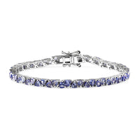 Doorbuster Tanzanite Tennis Bracelet in Platinum Over Sterling Silver (6.50 In) 5.00 ctw (Del. in 5-7 Days)
