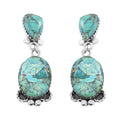 Santa Fe Style Turquoise Dangle Earrings in Sterling Silver 2.10 ctw - Sticky add to cart bar