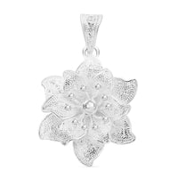 Artistry Tarakashi Collection Sterling Silver Peony Floral Pendant without Chain 3.25 Grams