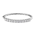 Moissanite Bangle Bracelet in Platinum Over Sterling Silver (6.50 In) 6.25 ctw - Sticky add to cart bar