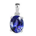 Rhapsody 950 Platinum AAAA Tanzanite Solitaire Pendant 5.40 ctw - Sticky add to cart bar
