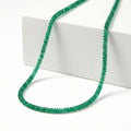 Doorbuster Certified & Appraised Rhapsody 950 Platinum AAAA Emerald Beaded Graduation Necklace (18 Inches) with 2 Inch Extender 36.00 ctw - Sticky add to cart bar