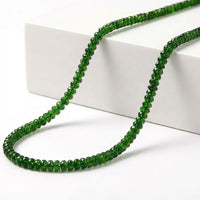 Certified & Appraised Luxoro 14K Yellow Gold AAA Chrome Diopside Beaded Necklace 18-20 Inches 70.00 ctw