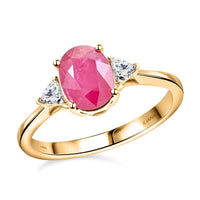 Doorbuster Certified & Appraised Iliana 18K Yellow Gold AAAA Mozambique Ruby and G-H SI Diamond Ring 1.60 ctw