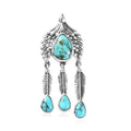 Artisan Crafted Blue Moon Turquoise Eagle Pendant in Sterling Silver 3.30 ctw - Sticky add to cart bar