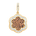 White and Champagne Color Austrian Crystal Pendant without Chain in Goldtone - Sticky add to cart bar