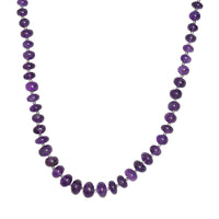African Amethyst 191.00 ctw Beaded Necklace in Rhodium Over Sterling Silver (20 Inches)