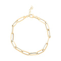 Stiletto Paperclip Italian 10K Yellow Gold Chain Bracelet (7.00-8.0In) 2.21 Grams - Sticky add to cart bar
