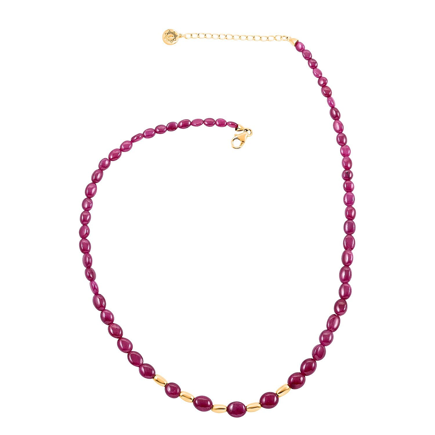 Certified and Appraised Iliana AAA Montepuez Ruby 80.00 ctw Beaded Necklace in 18K Yellow Gold 18-20 Inches