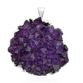 Stalactite Geode Amethyst Pendant without Chain in Silvertone 67.50 ctw - Sticky add to cart bar