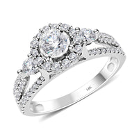 14K White Gold Diamond G-H I1 Ring 1.00 ctw