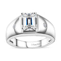 Moissanite Men's Ring in Platinum Over Sterling Silver (Size 11.0) 2.60 ctw - Sticky add to cart bar