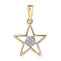 Luxoro 10K Yellow Gold G-H I3 Diamond Accent Star Pendant
